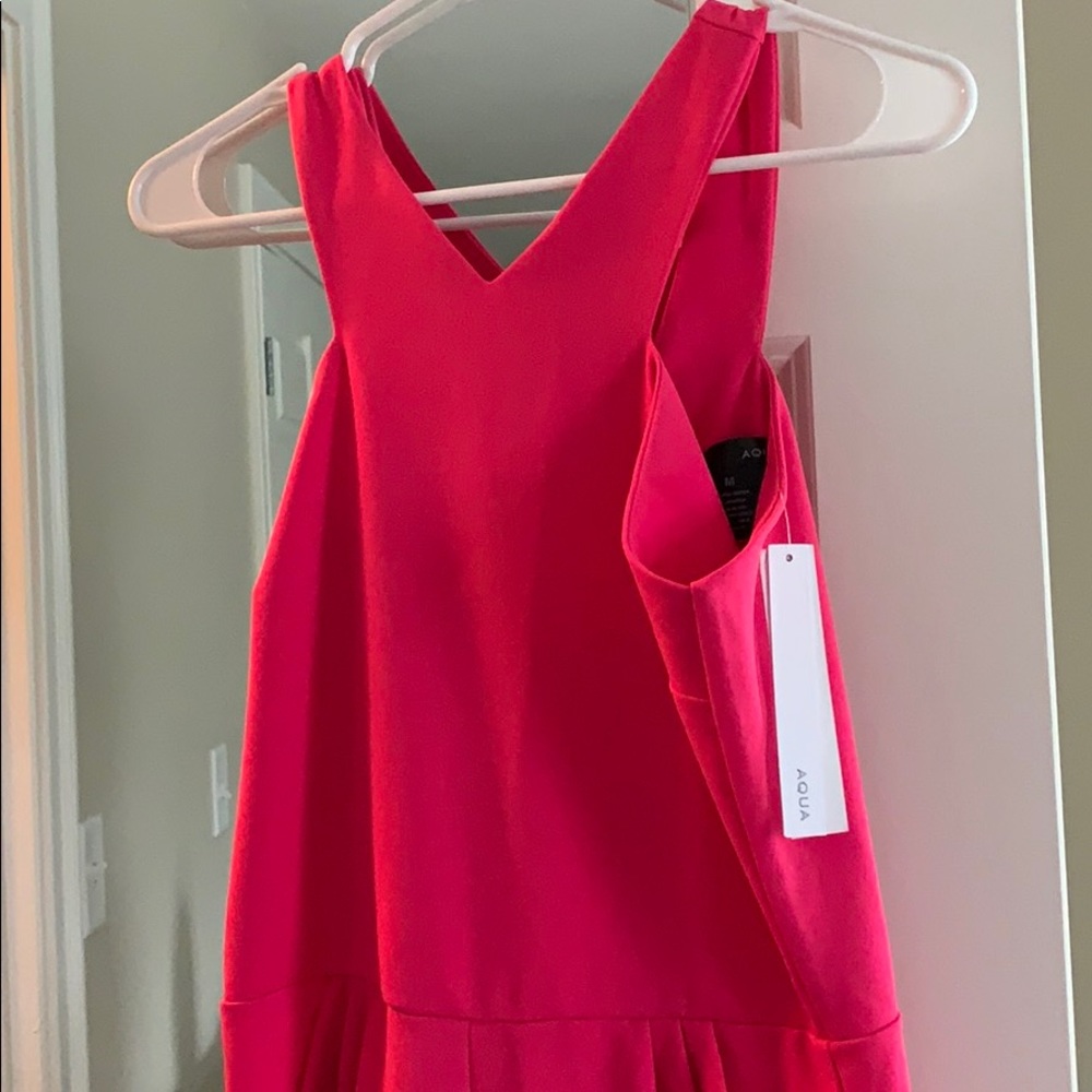 Aqua hot pink pant jumpsuit